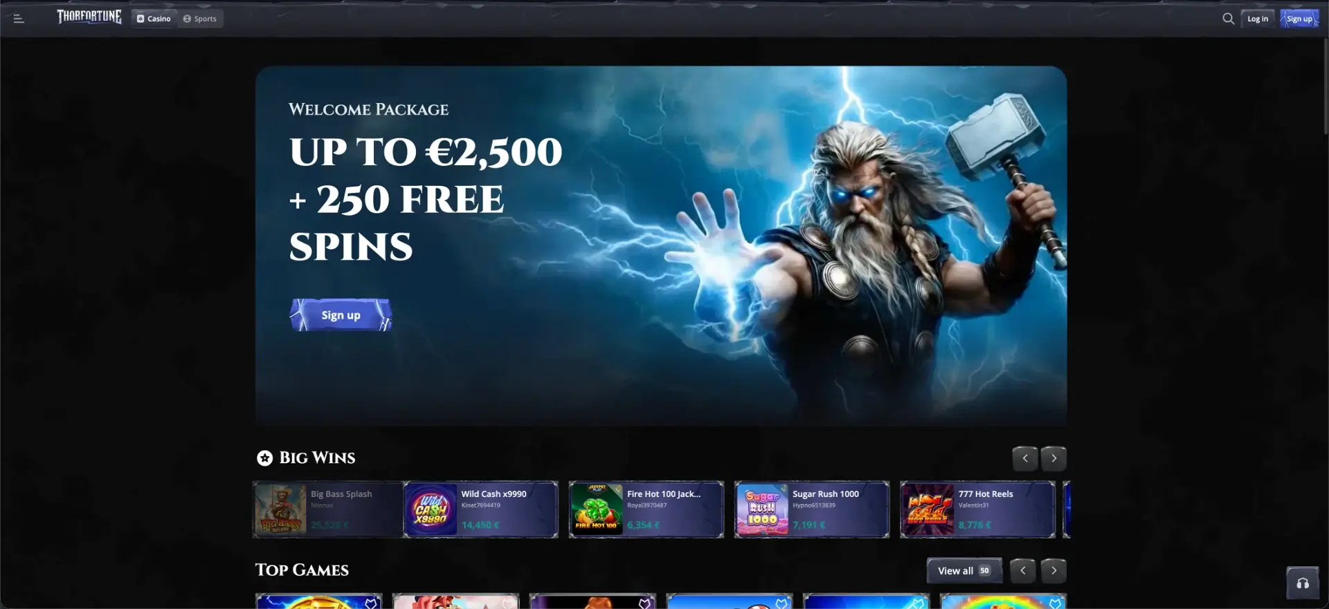 Thor Fortune casino velkomstpakke