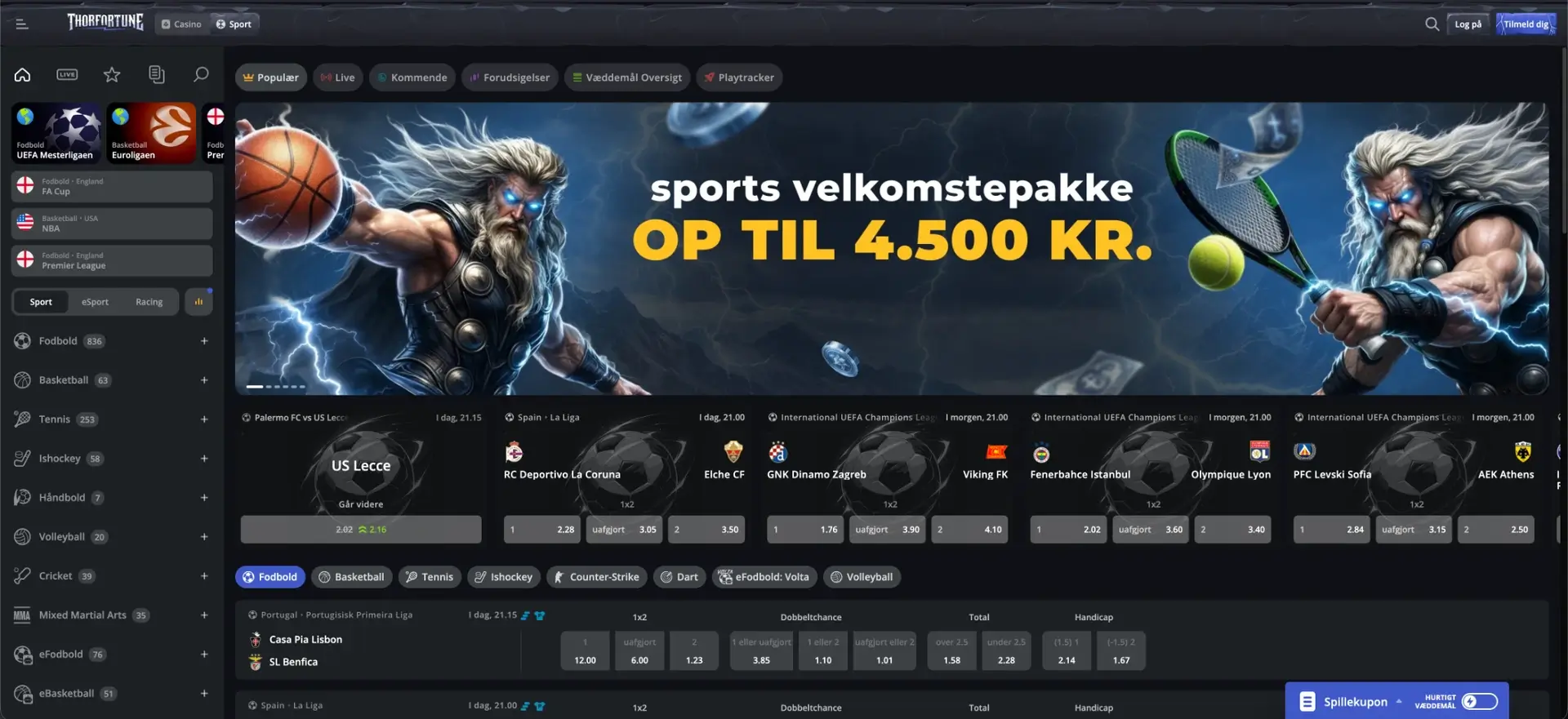 Sportsvæddemål hos Thor Fortune